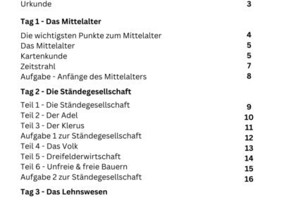 Inhaltsverzeichnis Mittelalter