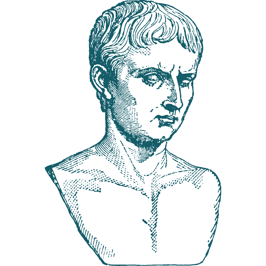 Kaiser Augustus als Bleistiftzeichnung.