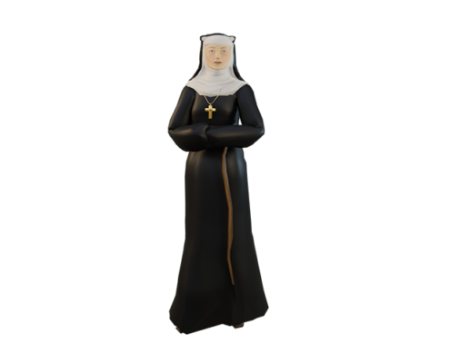 Eine Nonne in ihrer Tracht.